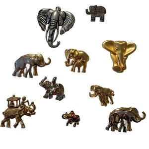 Vintage Elephant Brooch Lot of 10, Vintage Lapel Pin Bundle